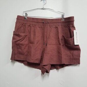 Athleta Cabo Linen 4" Shorts Womens 20 Heather Rose MidRise Light 447245-05 NEW